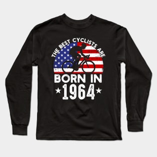 60 Year Old Cyclist. Born in 1964 60th Birthday Cycling Long Sleeve T-Shirt